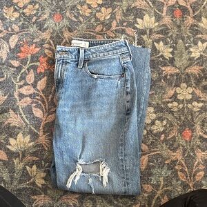 Abercrombie & Fitch Light Blue Distressed Boyfriend Jeans